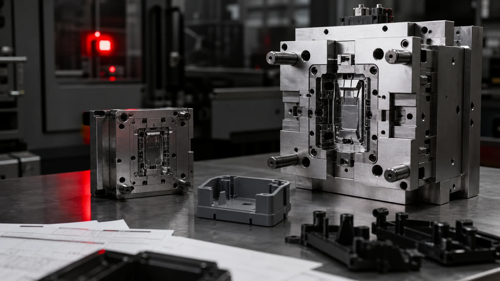 Prototype mould and production mould with a validated plastic part